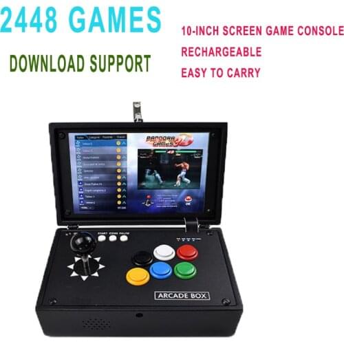 Raspberry Pi 4B 10 Inch LCD Video Game Console Includes 2448 3D Games Mini Arcade Machine Pandora Arcade Board Game Accessories