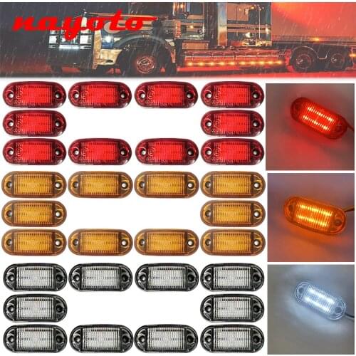 10PCS 6 Led 12V 24V Diode Oval Clearance Side Marker Light Warning Tail Lamp Trailer Car Truck Lorry Caravan Accessories
