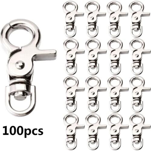 PARETO 100Pcs 42.5mm Swivel Trigger Clips Snap Hooks Lobster Clasp for Keychain Bag DIY Craft Key Buckle
