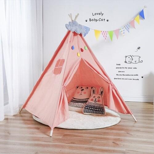 11 Types Large Teepee Tent Cotton Canvas Wigwam Childrens Tent Kids Play House Girls Game House Indian Triangle Tent Room Decor