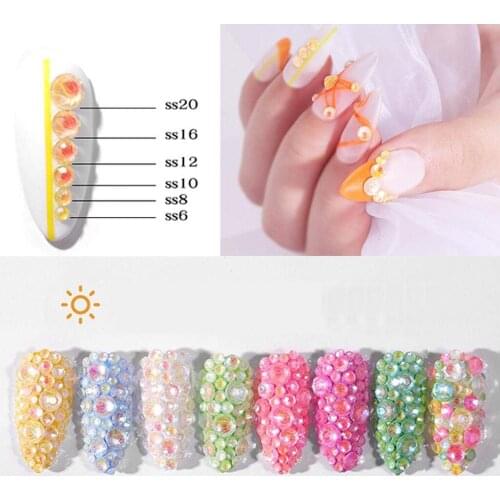 350x Sparkling Nail Rhinestones 3D Round Charms Glitters for Clothes Crafts
