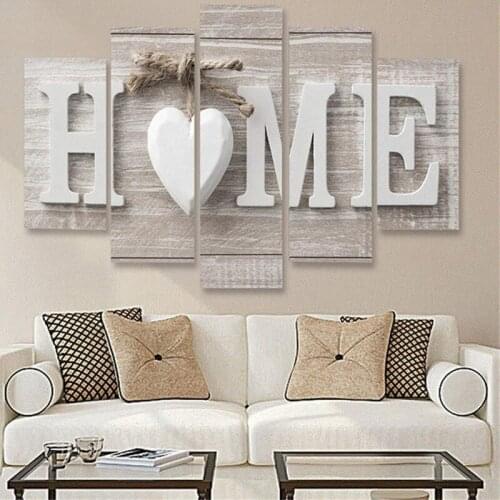 5Pcs/Set Concise Fashion Wall Paintings Home Letter Prints Photo Paintings Wall Art For Home Decorations Paintings