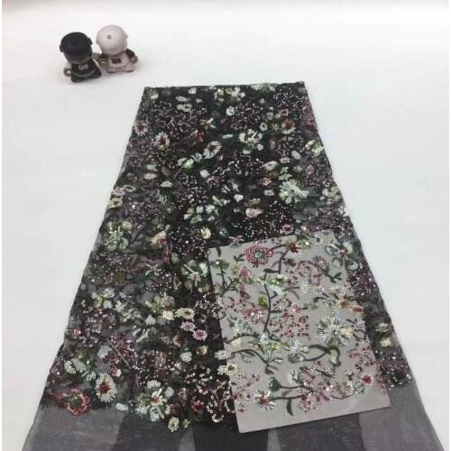 5yards/bag 5 color embroidery sequins flower design fluorescent color fabric used in wedding dress design XX511