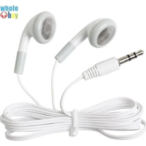 500pcs/lot White 3.5mm Cheapest Earphone Wired for Mp3 Mp4 Mobile Phones for School Hospital Museum Company Gift
