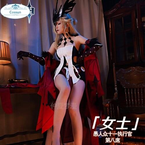 Anime Genshin Impact Fatui Executive Officer NPC Cosplay Costume Game Suit Uniform Halloween Outfit For Women 2021 New game