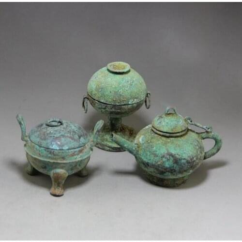 Antique bronze handicraftsCopper Statue Manufacturers incense burner and wine pot ornaments