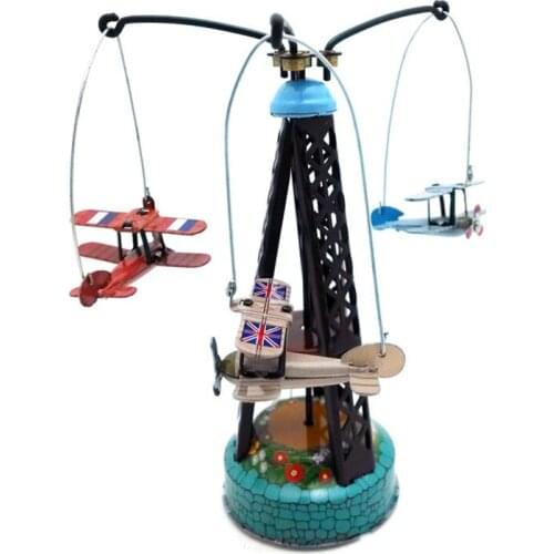 Antique toy Wind up toys metal craft robot /car/train collection Photography props xmas gift rotating plane