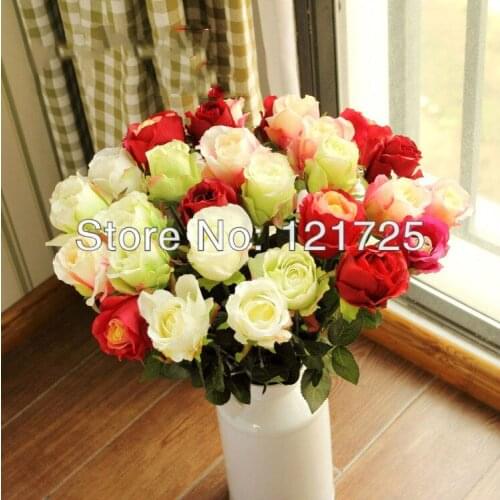 Free shipping 10pcs/lot Fashion british style single rose artificial flower decoration flower silk flower