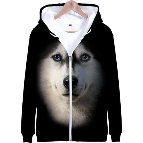 3D Zipper Large Hooded Factory Wholesale Cross-border Animal Spring and Autumn Category Creative Pattern Men and Women