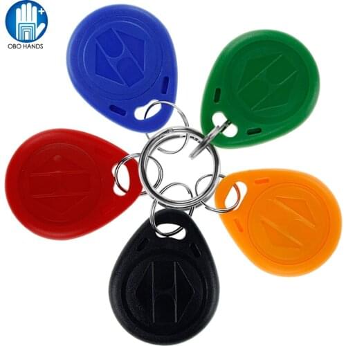 RFID Keyfobs 125KHz Smart ID Card TK4100 EM Keychain Key Tag Waterproof Plastic EM4100 EM4200 Key Fobs Token (Pack of 50pcs)