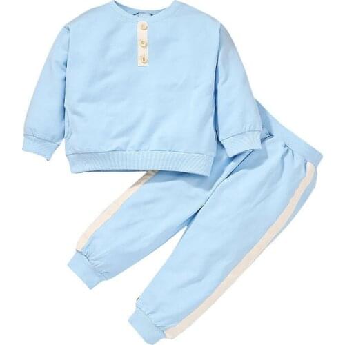 Childrens spring and autumn sports two-piece suit baby Korean pullover suit childrens clothing