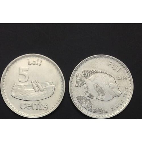 Fiji 5 Cents 2014 Genuine Original Coins 100% Real Issuing Collection Coins Unc