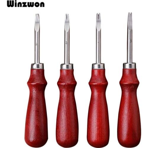 1Pcs Beech Handle Leather Edge Beveler Craft Leather Edge Cutter Skiving Tool 0.8/1/1.2/1.5mm DIY Practical Leathercraft Tools