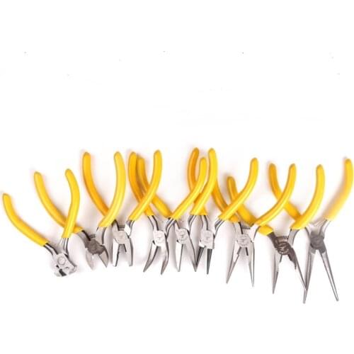 R'DEER TOOL high carbon steel yellow color mini precision 5" long nose plier diagonal plier flat nose plier needle nose plier