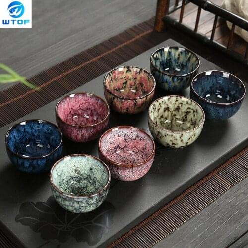 Ceramic 60ML China Tea Cup Kiln Change Ceramic Home Tea Cup Creative Ceramic Cup Cups Tazas De Ceramica Creativas