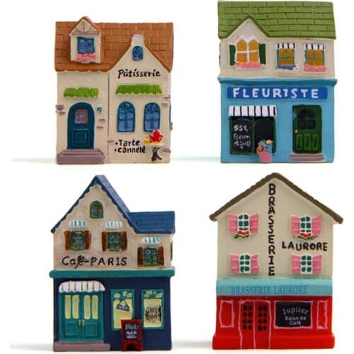 Mini House Model Figurine Ornament Garden Micro Landscape Bonsai Desktop Decor