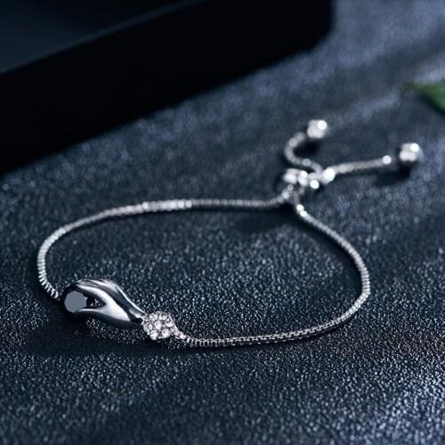 Trendy Fatima Creative Hand Charm Bracelet Hamsa Hand Jewelry Copper Bracelets For Women Crystal Chain Pulsera