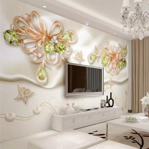 Beibehang Wallpaper mural custom home decoration photo living room bedroom 3d jewel silk silk mural background papel de parede