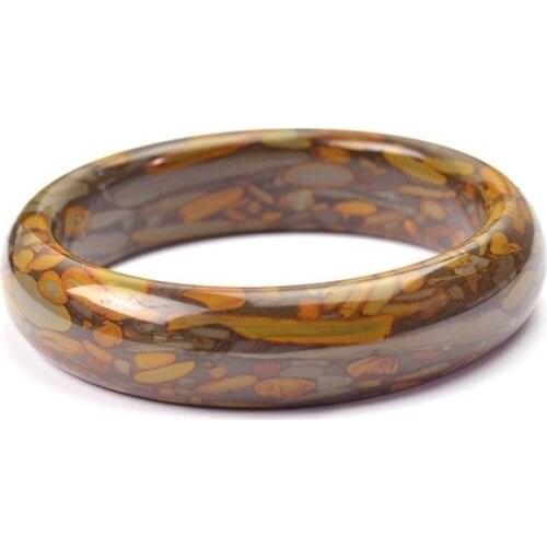 Genuine Natural Color Brown Jade Bangle 54-64mm Bracelet Charm Jewellery Fashion Accessories Hand-Carved Amulet Gifts Women Men