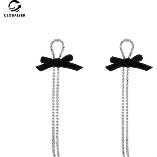 Non allergic needle Bow knot Long earrings Temperament Tassel Earrings New Fashion Earrings Atmosphere Earrings Female 768