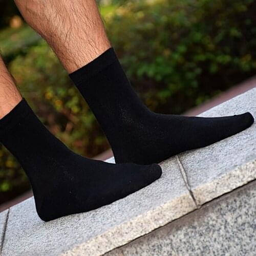 Men Socks Cotton High Quality Business Socks Solid Color Deodorant Black Black White Gray Short Crew Sock Male Breathable Sox