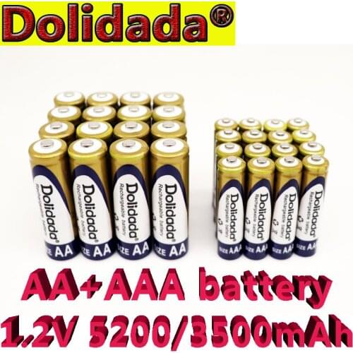 New 1.2V AA battery 5200mAh AAA battery 3500mAh Ni-MH Rechargeable aa Battery For electric razor, radio, gamepad and more