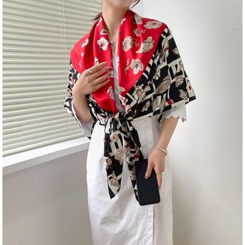 2021 New luxury spring women scarf high-quality shawl silk fashion scarf beach sun protection bag turban scarf 130cm * 130cm