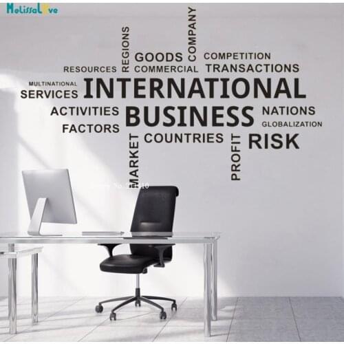 New Design Word Wall Sticker International Business Inspirational Office Decoration Quote Art Decals Murals Removable YT1254