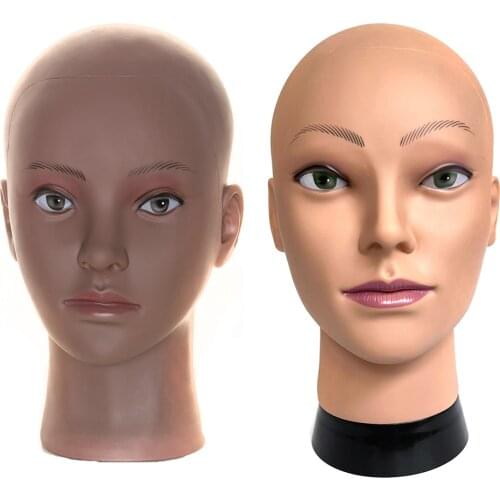 New Female Bald Mannequin Head Stand Holder Cosmetology Practice African Training Manikin Head For Hair Styling Wigs Making