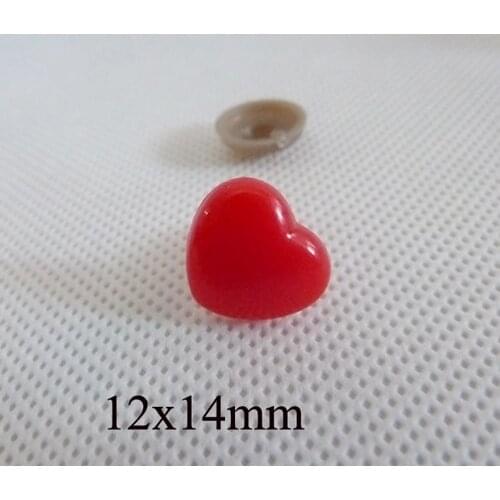 40pcs/lot 12mm red heart shape plastic safety toy nose & soft washer for diy handcraft findings--color option