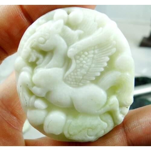 Natural stone aventurine Quartz Crystal Chinese hand-carved horse pendant for diy Jewelry making necklace A68