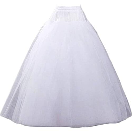 Sensual Looking Fancy Clingy bridal Womens White A-line Wedding Accessories Petticoat Underskirt Slips