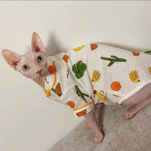 Sphinx hairless cat German cat spring and summer thin pajamas shirt sweat-absorbent breathable small fresh