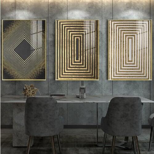 Modern Nordic Luxury Gold Abstract Texture Canvas Print Wall Art Posters Decorative Paintings for Living Room Home Wall Decor