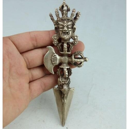 Viejos objetos religiosos-arma mágica de Buda Vajra Dorje Kingkong Aparato de rito budista, artesanías decorativas de metal