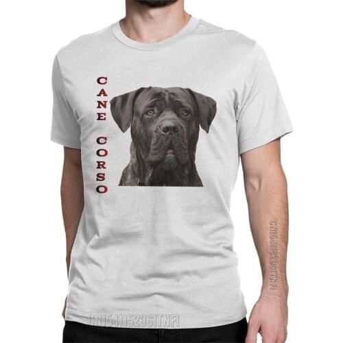 Cane Corso Dog Lovers Mastiff T-Shirts For Men Vintage 100% Cotton Tee Shirt Crewneck Classic Short Sleeve T Shirts Clothing