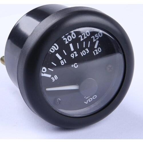 VDO Water Temperature Meter 12V/24V Optional Water Temperature Gauge 38~120C/100~250F