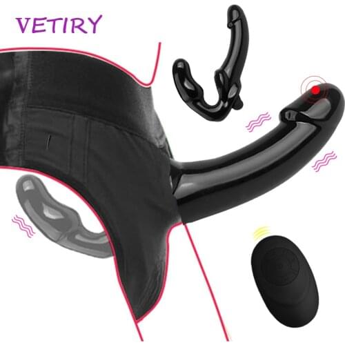 Strapless Strap-on Dildo Vibrator Double-heads Vibrator for Women Remote Control Strapon for Lesiban Adult Sex Toys 10 Speed