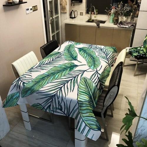 Green Tropical Leaf Tablecloth Waterproof Table Cloth Toalha De Mesa Nappe Decoracao Para Casa Manteles Table Cover