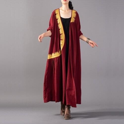 China Clothing Blouses Women 2019 Long Shirt Embroidery Traditional Chinese Clothing Tunic Ao Dai Black Meditation Robe TA957