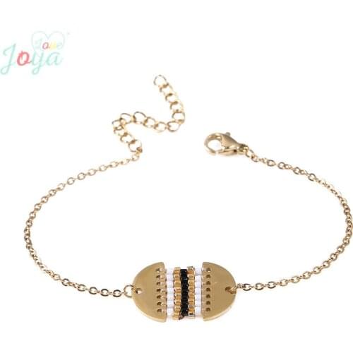Badu 2018 New Korean Fashion Jewelry Bracelet Girl Bohemian Punk Gold Color Stainless Steel Womens Bracelet Party Gifts