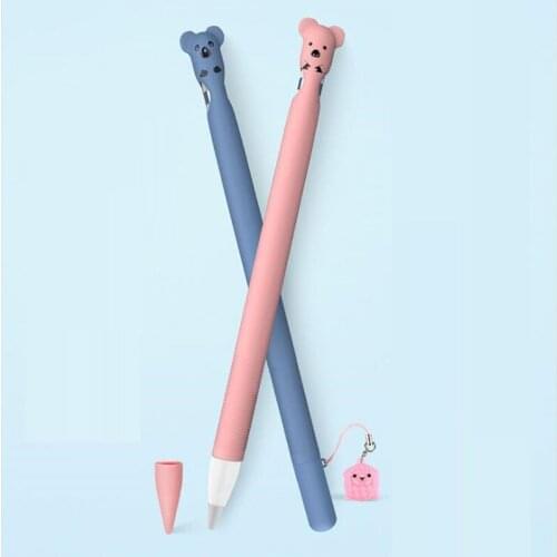 1pc Cute Animal Anti-scratch Pattern Silicone Protective Pouch Cap Holder Case For Ipad Pencil 1 High Quality Random Color