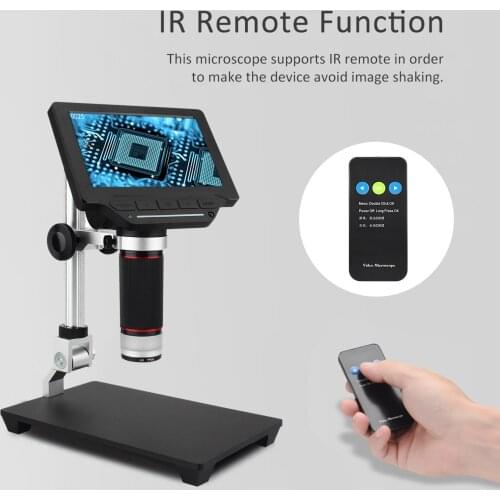 1000X Microscope 5-inch LCD Screen Video Microscope Telescope 1080P with IR Remote Adjustable Metal Stand & LED Light Support