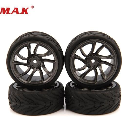 12mm Hex 1:10 Flat RC Car Accessory Tires And Wheels Model for 1:10 RC On-road Racing Car Model Toys 4Pcs/Set