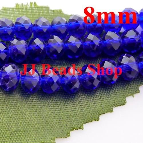 7.11USD/360pcs 8mm AAA top quality crystal glass 5040 rondelle beads capri blue colour 360pcs/lot free shipping R080417