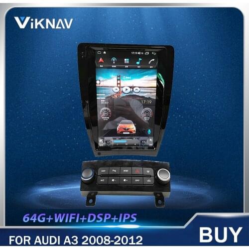 Tesla Screen Android 2 din Car Multimedia Player For AUDI A3 2008-2012 GPS Navi Auto Audio Radio Stereo Head Unit tape recorder