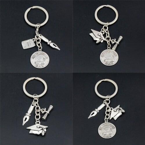 1pc Key Chain Keychain Jewelry Graduate Diploma Graduation Cap Charms Notebook Pendant Gift For Student