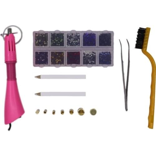 Fast Heated Hotfix Rhinestone Applicator Iron-on Wand Heat-fix Tool Gun Mixed Size Hot Fix Rhinestones Glass Diamond