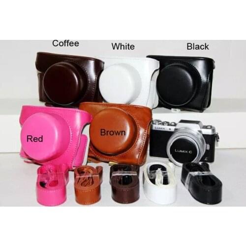 PU Leather Camera Video Bag Case Cover + Shoulder Strap for Panasonic GF7 GF8