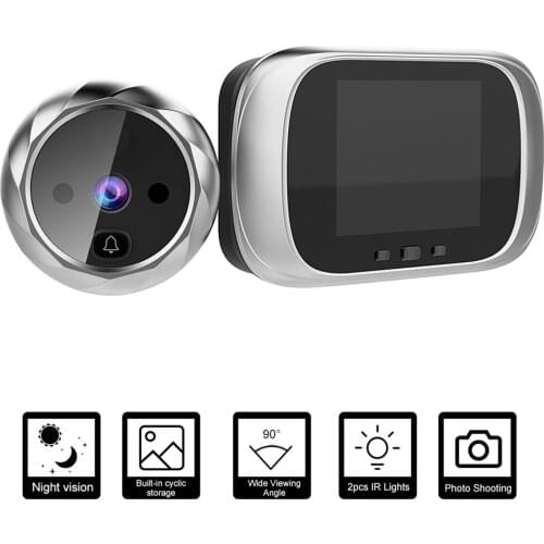 Digital Door Viewer Peephole Door Camera Doorbell 2.8-inch LCD Screen Night Vision Photo Shooting Digital Door Monitoring